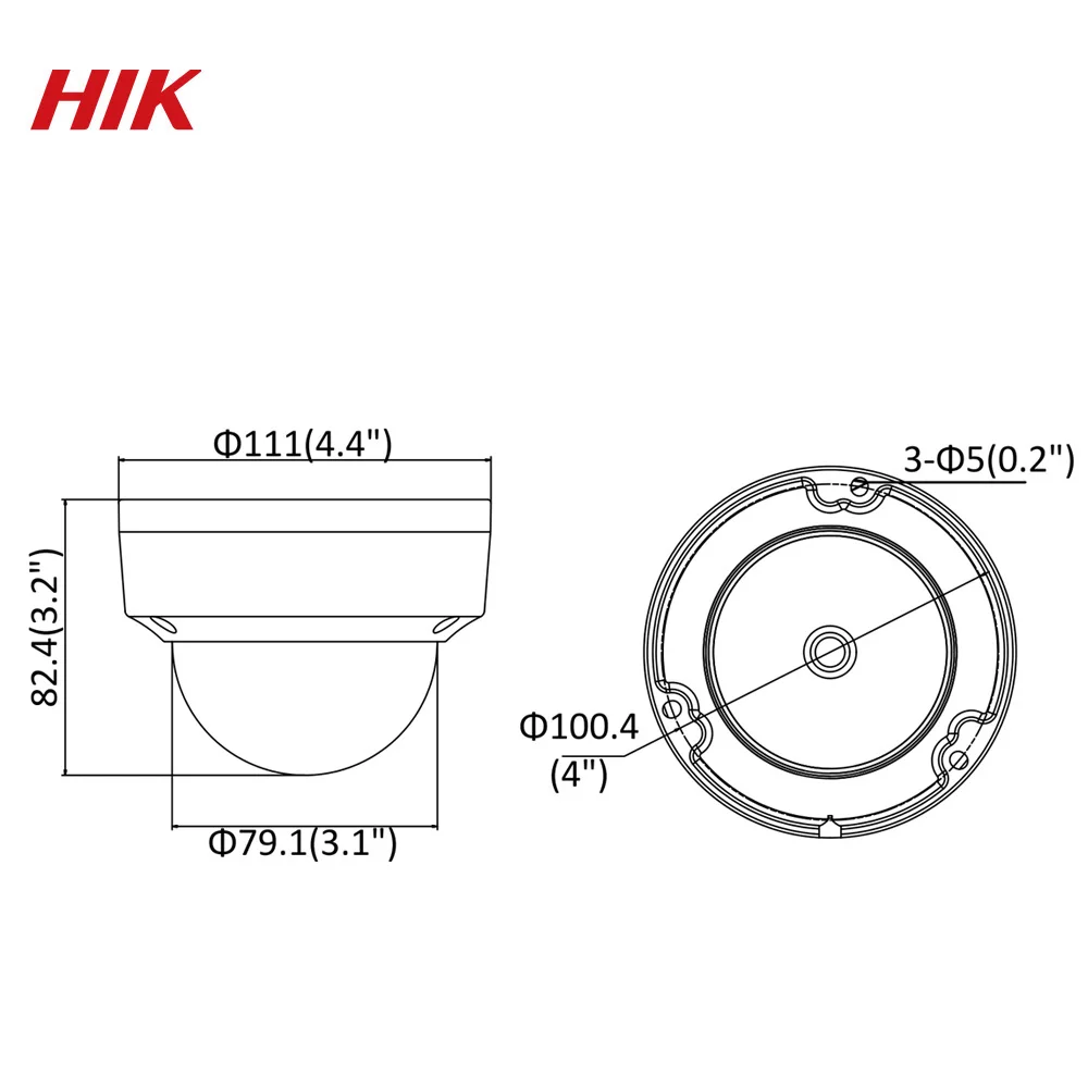 Hikvision DS-2CD2145FWD-IS POE камера видео безопасности 4MP IR Сетевая купольная 30 м IP67 IK10 H.265 +