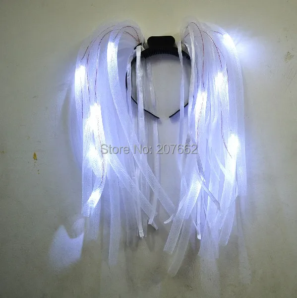 

Novelty Free shipping 100pcs/lot Flashing Crazy Hair led noodle headband hairband dreadlock wig for party supplies