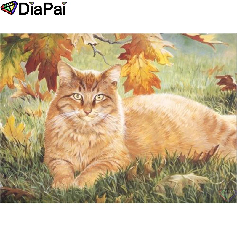 

DIAPAI 100% Full Square/Round Drill 5D DIY Diamond Painting "Animal cat" Diamond Embroidery Cross Stitch 3D Home Decor A18679