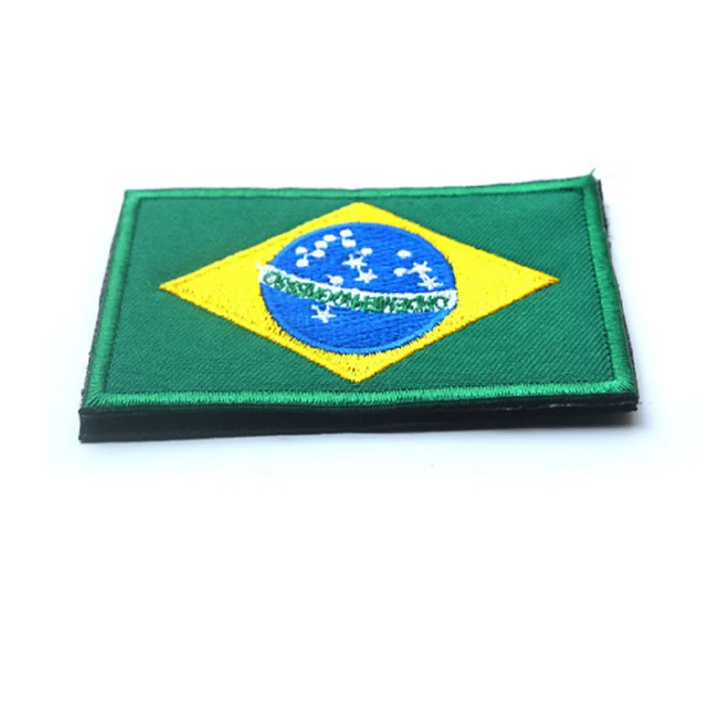 Десять шт много 3D Вышивка Чехол для телефона на руку флаг Бразилии патч Дании
