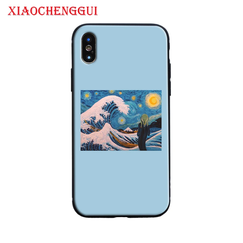 Мягкий силиконовый чехол Fuji Wave Scream защитный для Apple iPhone 5 6 6s 7 8 Plus X XR XS MAX MAX|Бамперы|