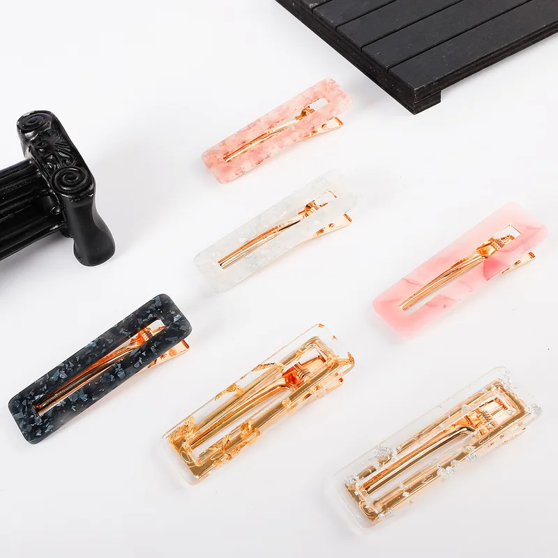 Женские заколки из фольги прямоугольные для волос акрила аксессуары 2019 - купить