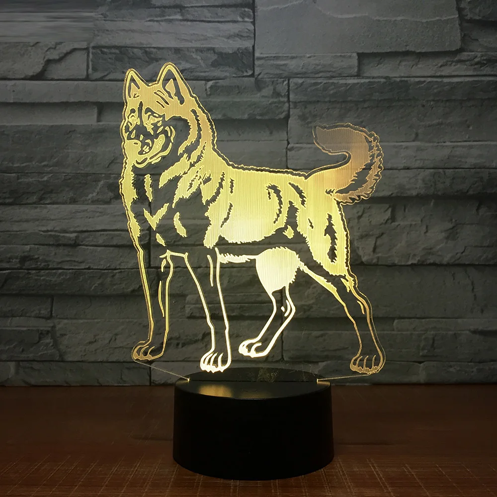 Животные собаки 3D светодиодные фонари корова/Бульдог/мопс/Американский бык
