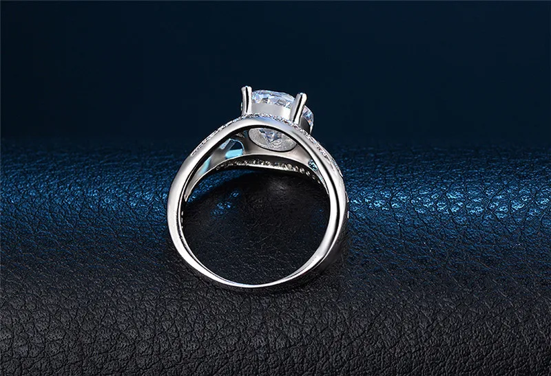 Популярные AAA Кубический Циркон Женщины Большой Mesh Обручальные Кольца Platinum