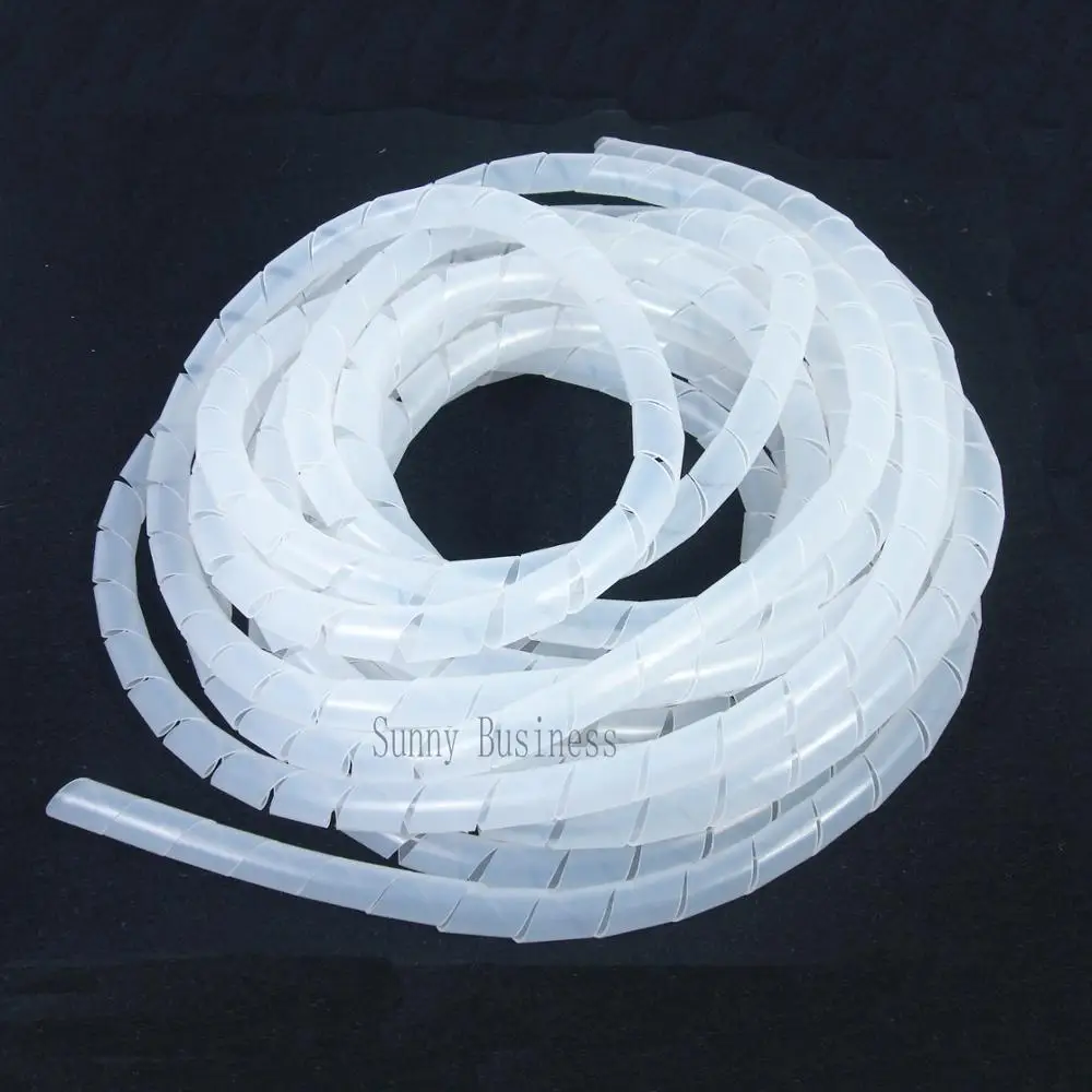 Black or White 12mm 14mm 16mm 18mm 20mm 25mm Outside Dia Spiral Wire Wrap Tube Manage Cord | Обустройство дома