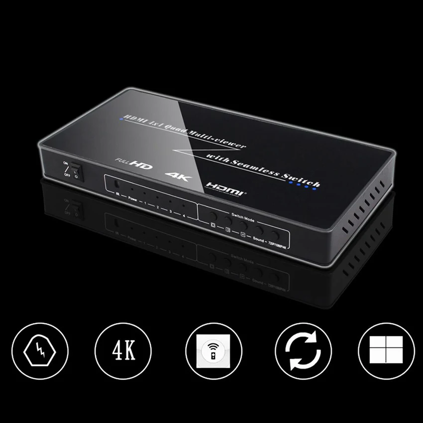 4K HDMI 4X1 четырехъядерный многоцелевый переключатель с дистанционным управлением