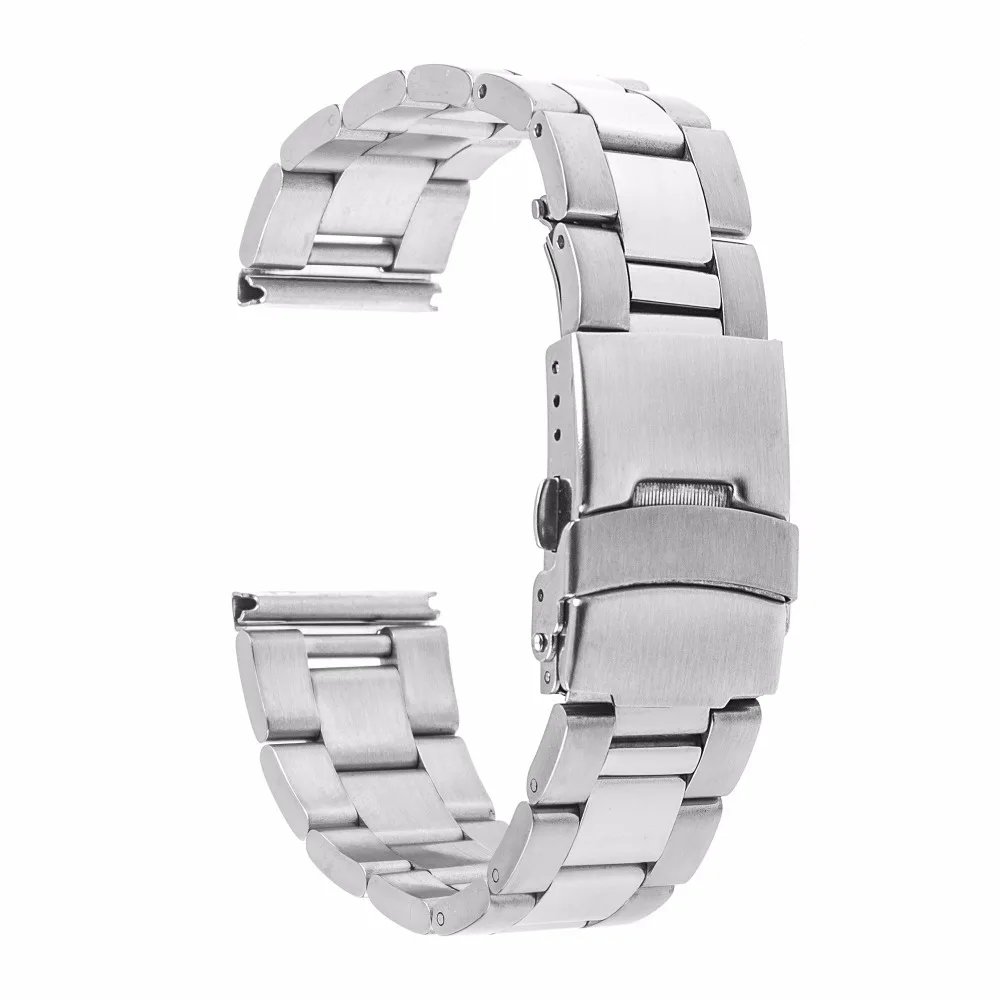 18 мм 20 22 ремешок из нержавеющей стали безопасная застежка для мужчин и женщин