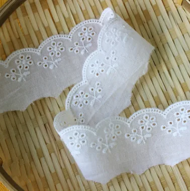 15Yards/pack New Cotton Strip Flower Embroidery Clothing Skirt LaceHome Textile Accessories Width 4 cm | Дом и сад