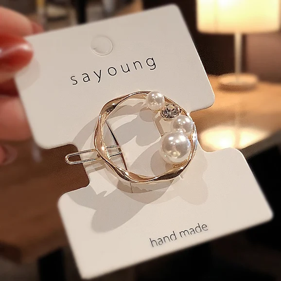 Женская заколка для волос с жемчугом| |