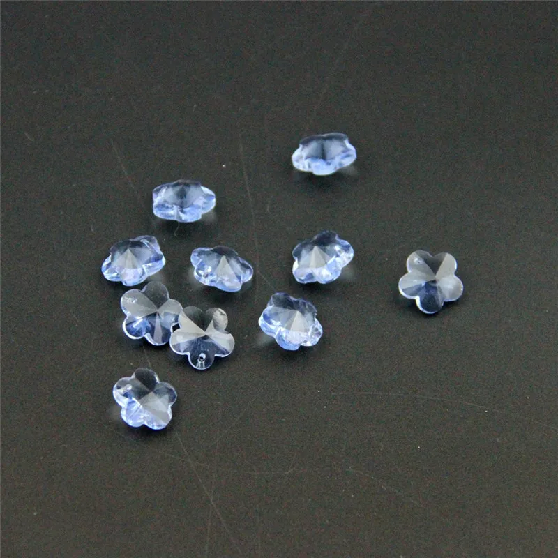 

Big Quantity 2000pcs 14mm Crystal Flower Beads 1 Hole Lt Blue Lamp Chandelier Parts Suncatcher Prism Diy Making Kids Room Gifts