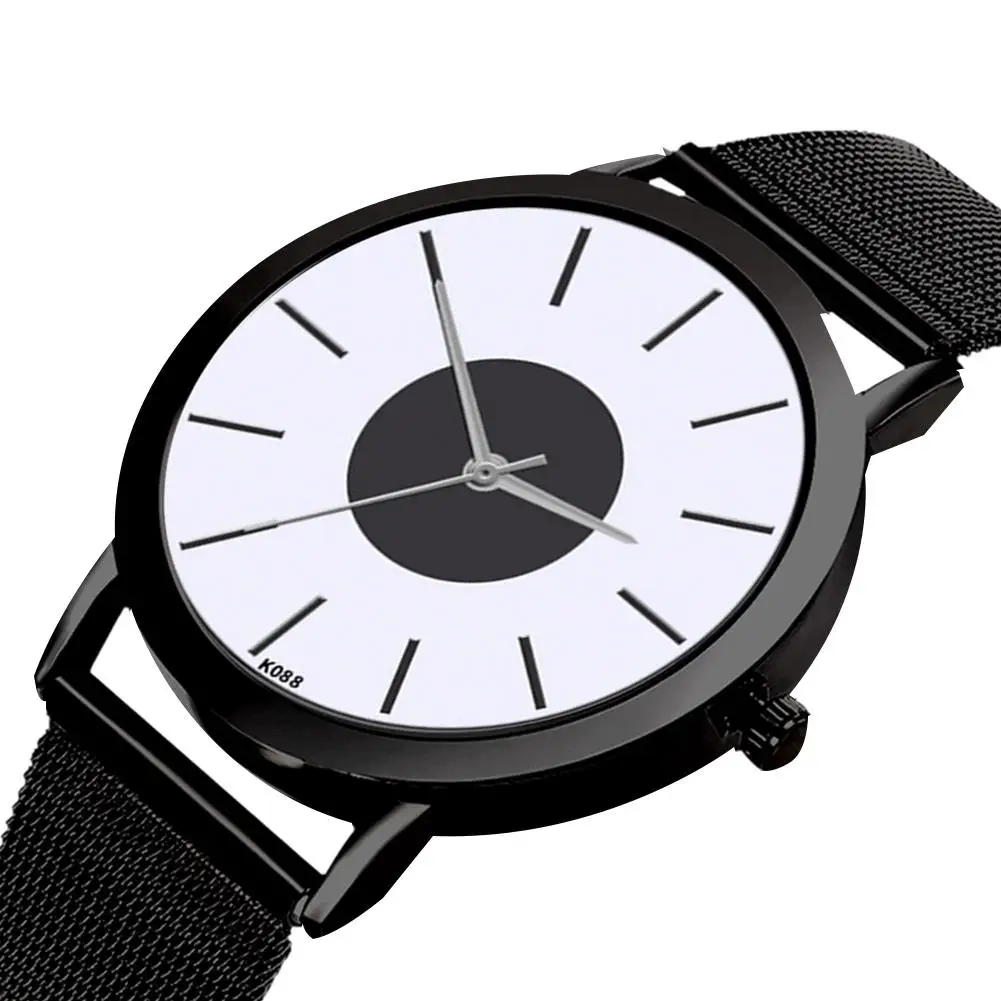 Мужские наручные простые Стильные Часы унисекс сетчатый ремень универсальные