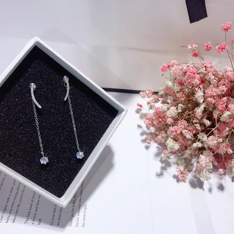 Arc кисточкой cz серьги серебро 925 Стад гипоаллергенный fadeless сплав моды для женщин