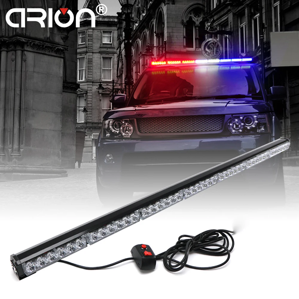 

CIRION 31cm to 120cm LED Light Bar Fireman Flashing Police Emergency Warning Fire Stroboscope Lights Amber White Red Blue