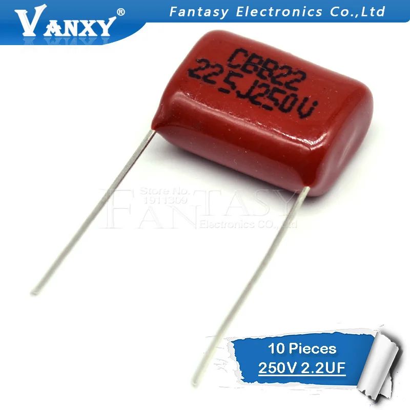 10 шт. 250V225J шаг 20 мм 250 В 225 мкФ CBB 250V225 полипропиленовый пленочный