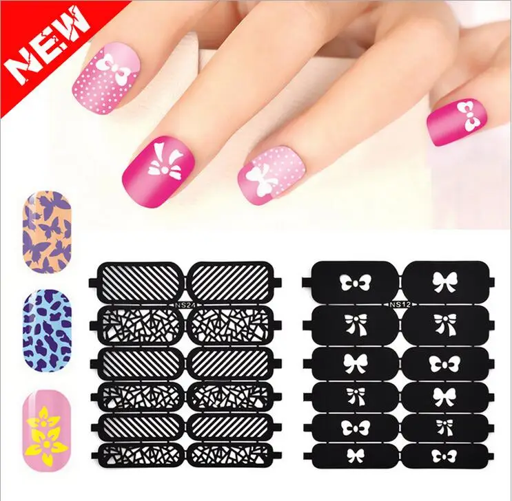10 шт./компл. цветок тиснения дизайн ногтей полый Шаблоны трафареты для аэрографии