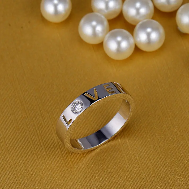 LOVERJEWELRY 100% натуральный бриллиант любовь обручальное кольцо кольца из 18Kt белого