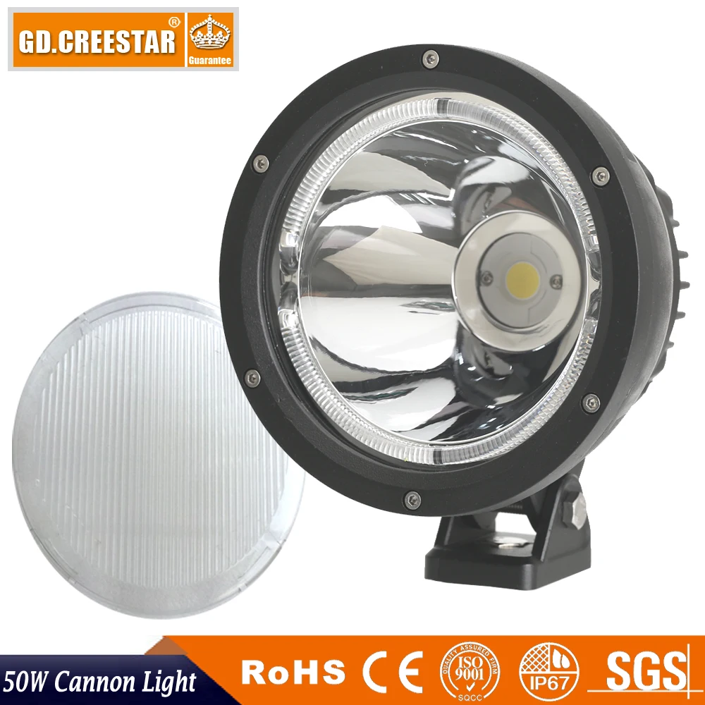 GDCREESTAR Lighting 9888538 Cannon Black 6.7&quot 50W Narrow LED Spot Lights with Clear cover or Cross x1pc |