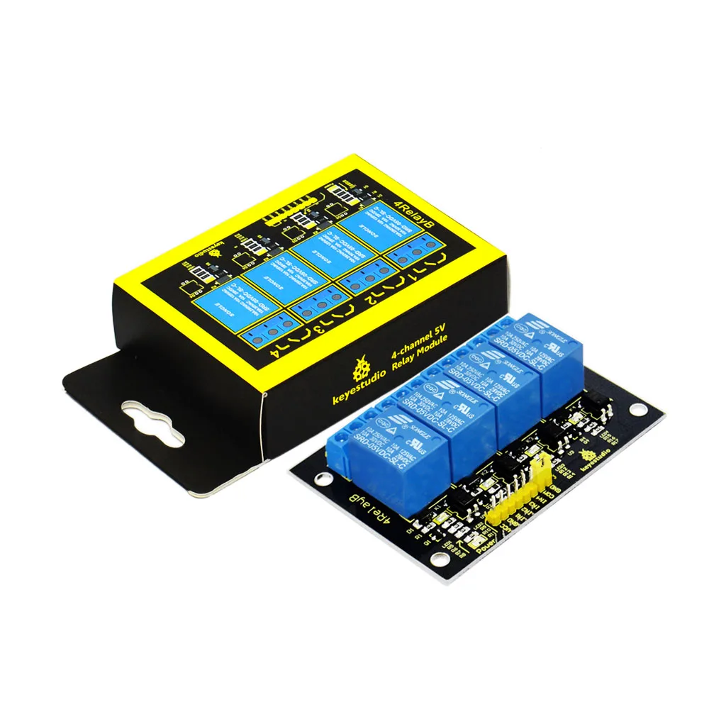 Бесплатная Доставка! Keyestudio 5V 4 канальный Релейный модуль для Arduino|relay module|module 5v2016 new