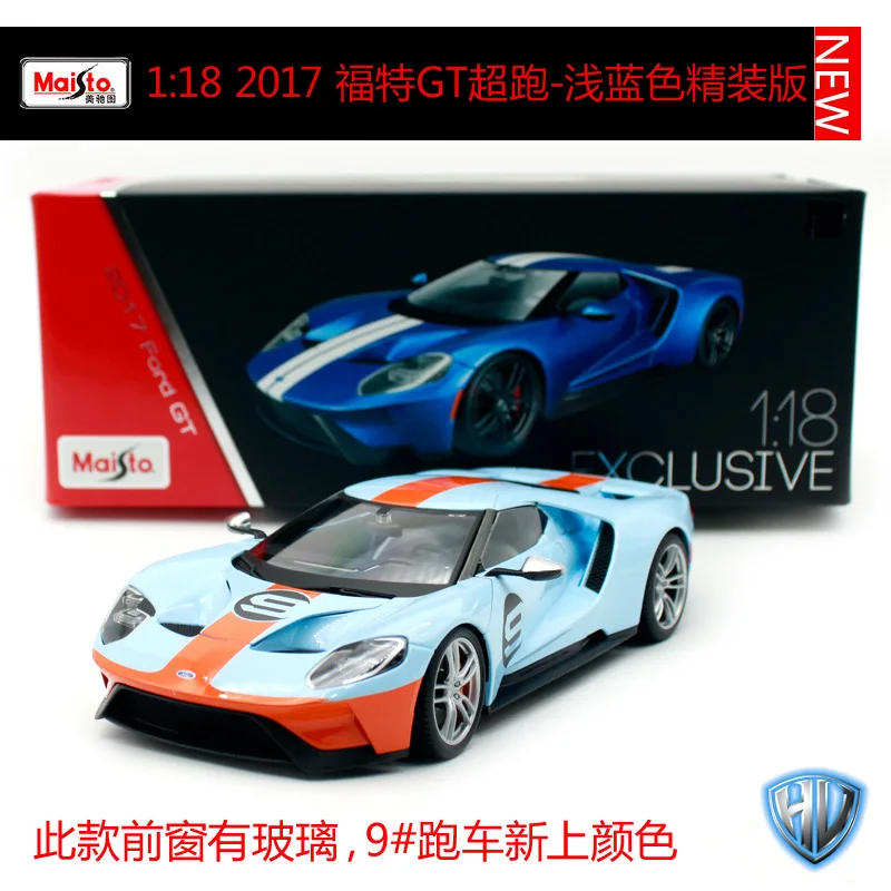 38134 Maisto 1:18 Ford GT спортивный автомобиль Hardback светло-голубой литой модельный автомобиль игрушка в коробке 38134 - Цвет: 38134