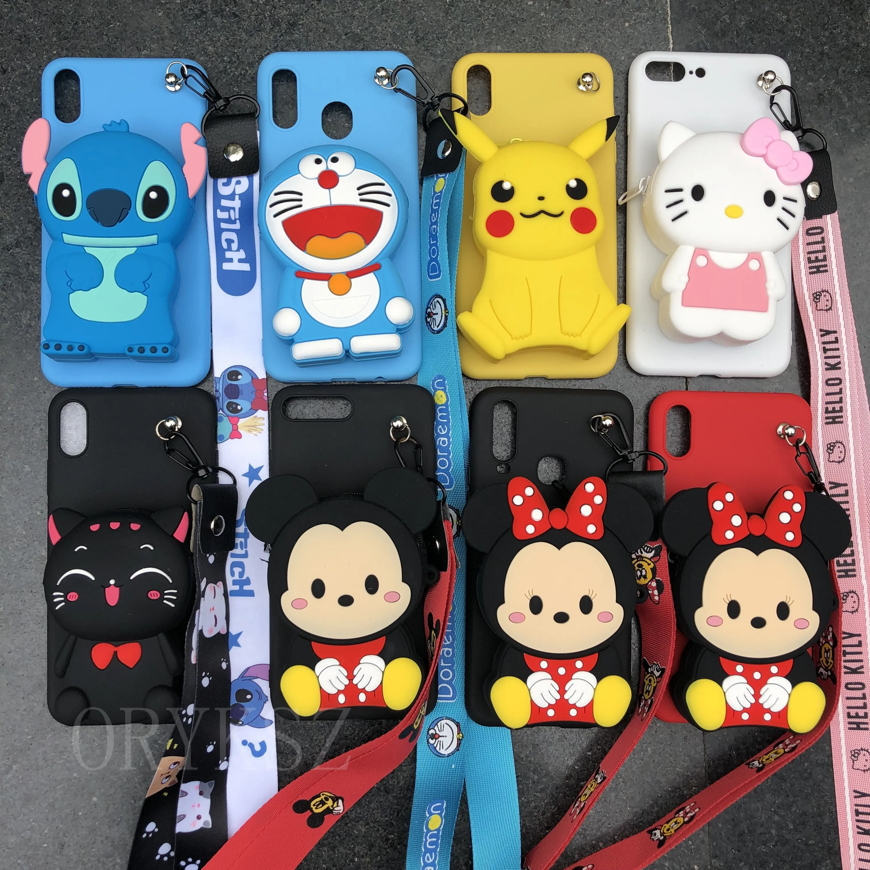 3D Cartoon Wallet Phone Case For Samsung Galaxy M10 M20 M30 A10 A20 A40 A50 A70 A9 A9pro A5 A750 J710 J7 2016 J730 Soft Cover |
