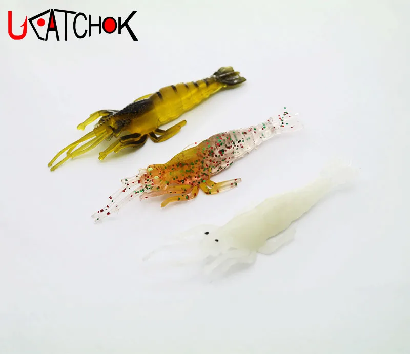 UCOK 10 шт./лот 9 см/6 г Мягкая приманка для креветок искусственная насекомых