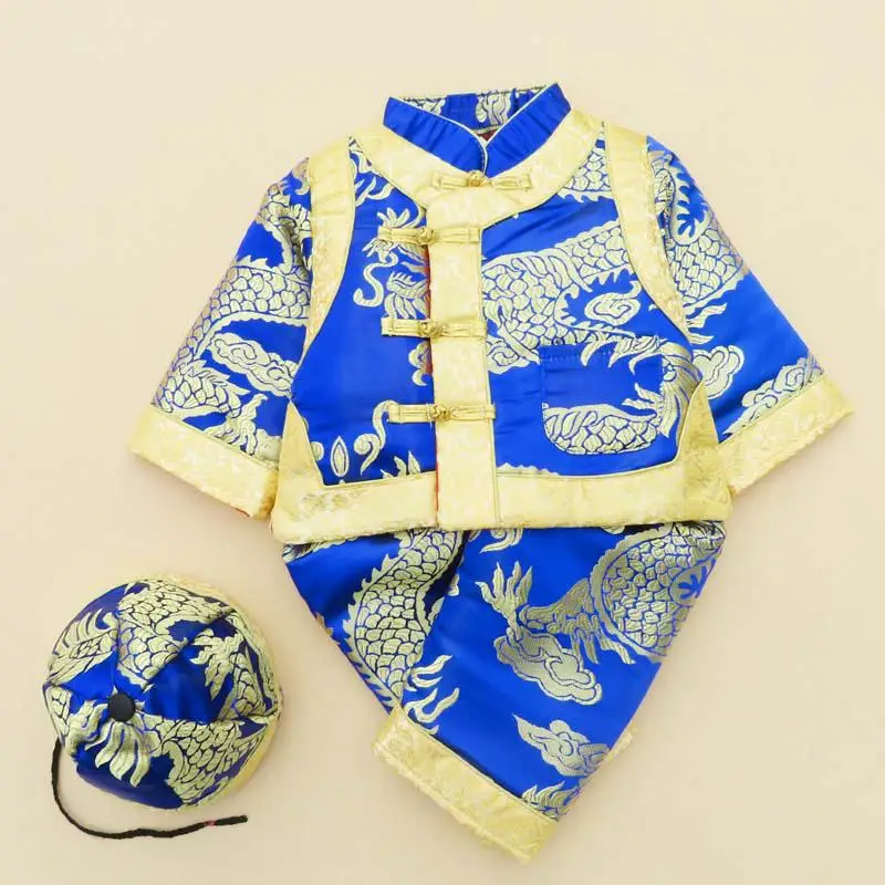 Зимняя хлопковая Новогодняя одежда для От 0 до 3 лет костюмы мальчиков и девочек с