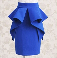 Женская юбка с баской повседневная карандаш до колена оборками весна лето 2017|ruffled