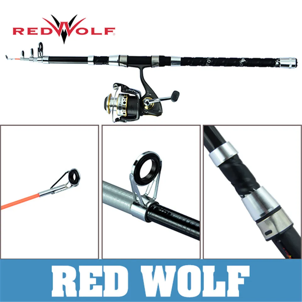 RedWolf Марка 2.1 м Телескопическая Удочка Углеродного Волокна Привет tech Спиннинг