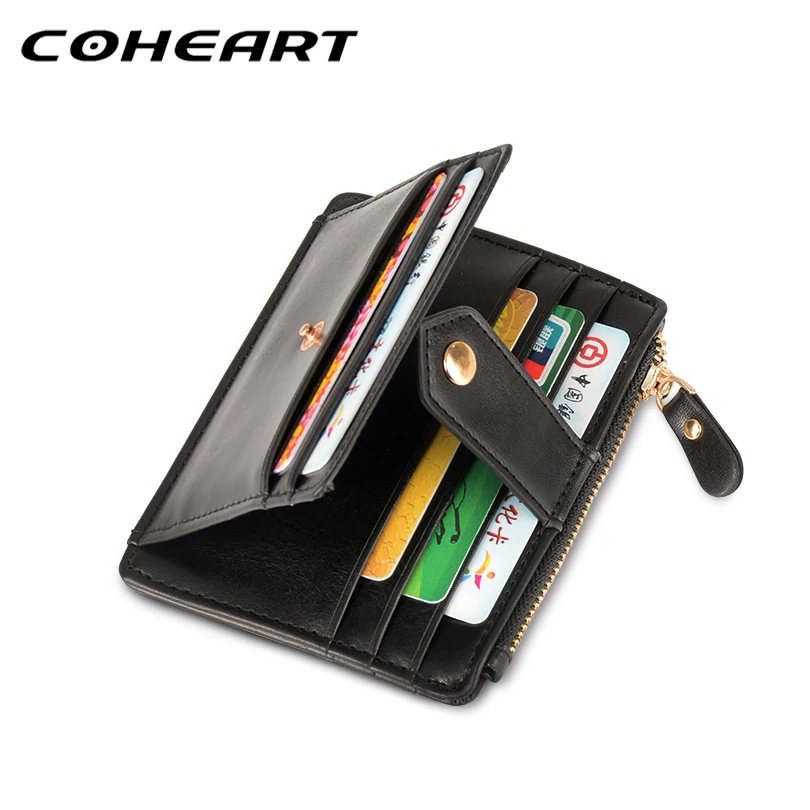 COHEART кошелек для карт с карманом для монет, большая емкость, кошельки для карт, мужской женский кошелек для карт, держатели для кредитных карт, маленькие тонкие, высокое качество