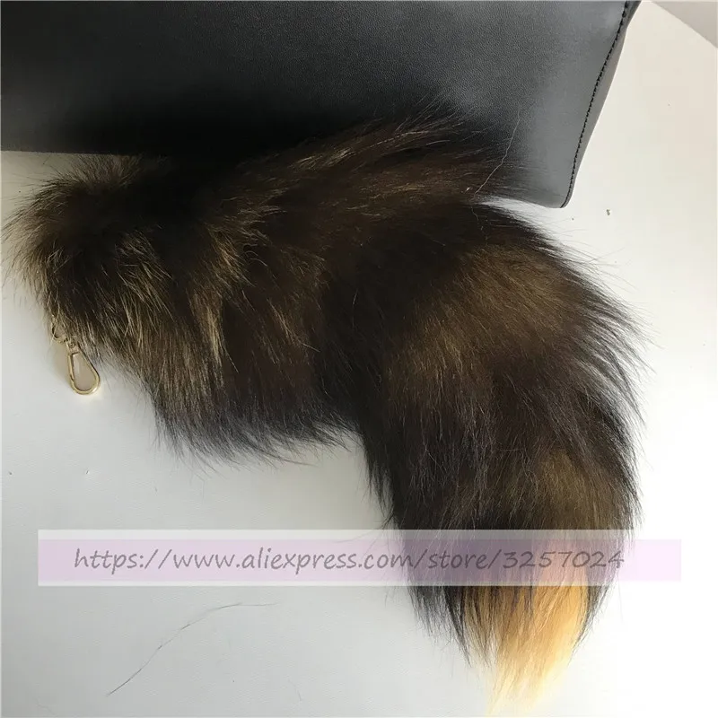 Yellow Magicfur-1 шт. 40 см цветная подвеска для ключей сумок из натурального меха серебристой лисы, брелок для косплея, подвеска с кисточками, аксессуары - Цвет: Yellow