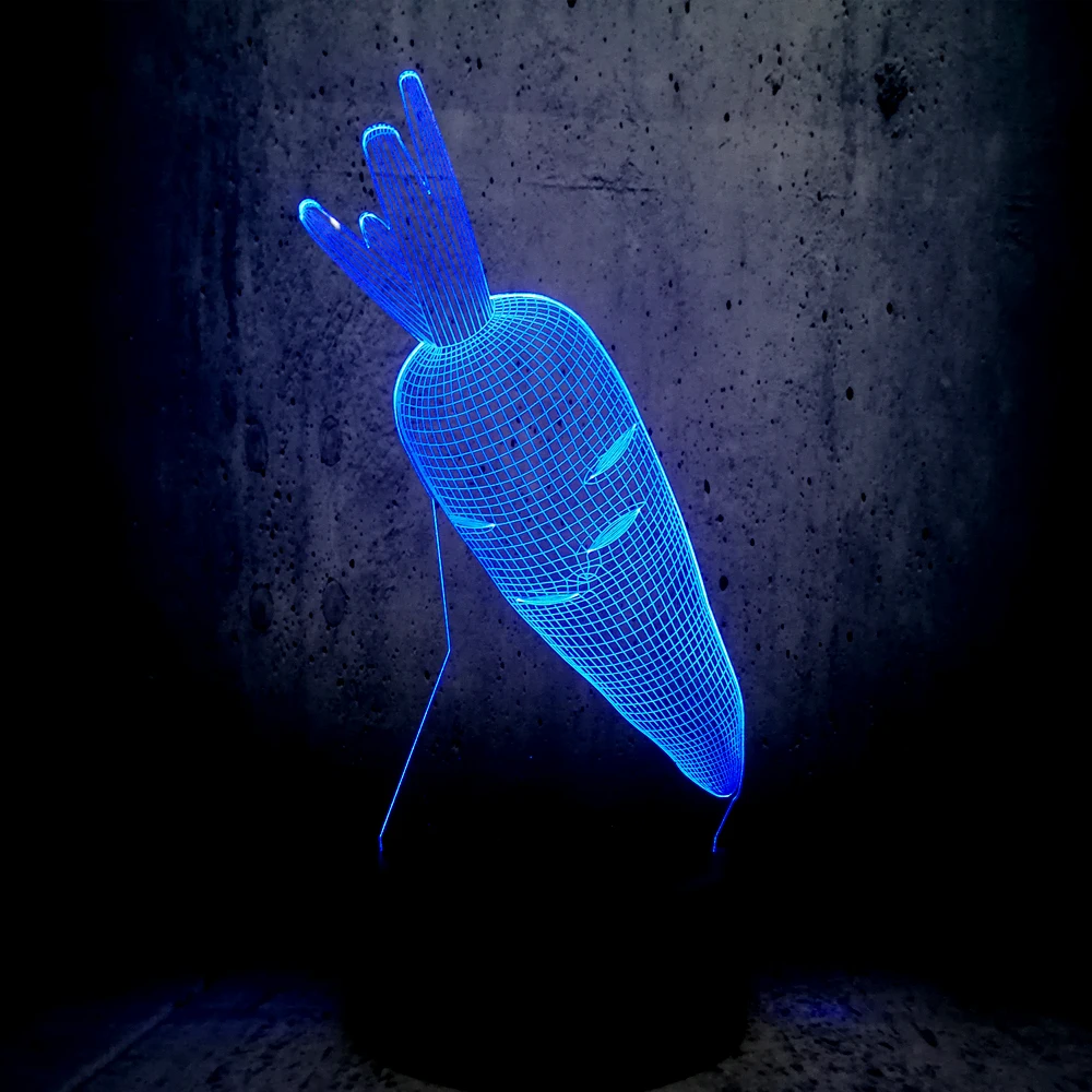 СВЕТОДИОДНЫЙ ночник в виде моркови и кролика 3D фонарик с USB-подсветкой для сна