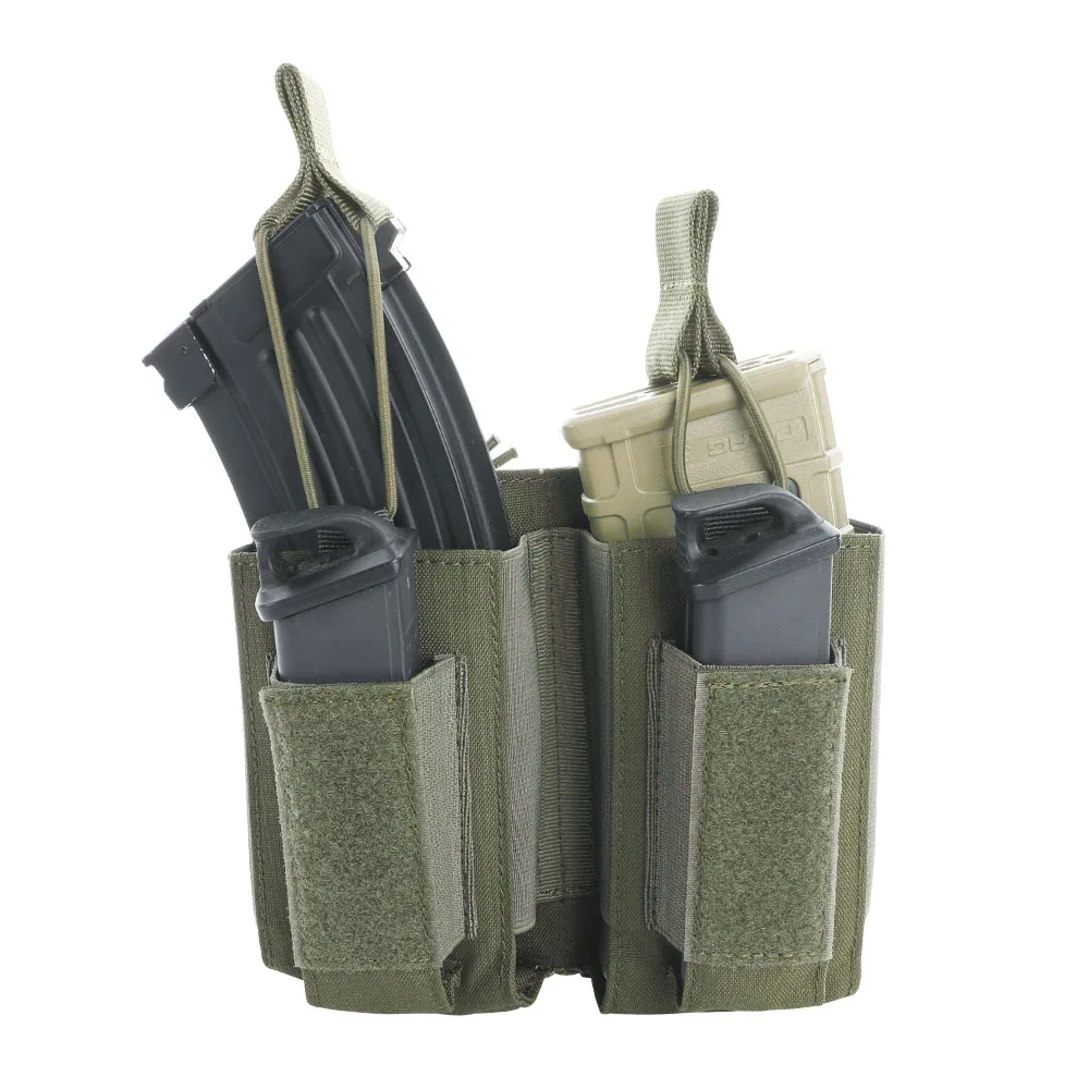 Отличные Элитные бизань тактический нейлон Molle подсумок армии аксессуары AK M4 пистолет двойной журнал сумки пейнтбол игры - Цвет: RGN