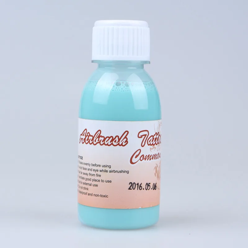 Light Blue 2 шт. временные аэрографы татуировки Общие чернила пигмент 100 мл/бутылка Чернила для татуировки набор Microblading Перманентный макияж спрей чернила - Цвет: Light Blue
