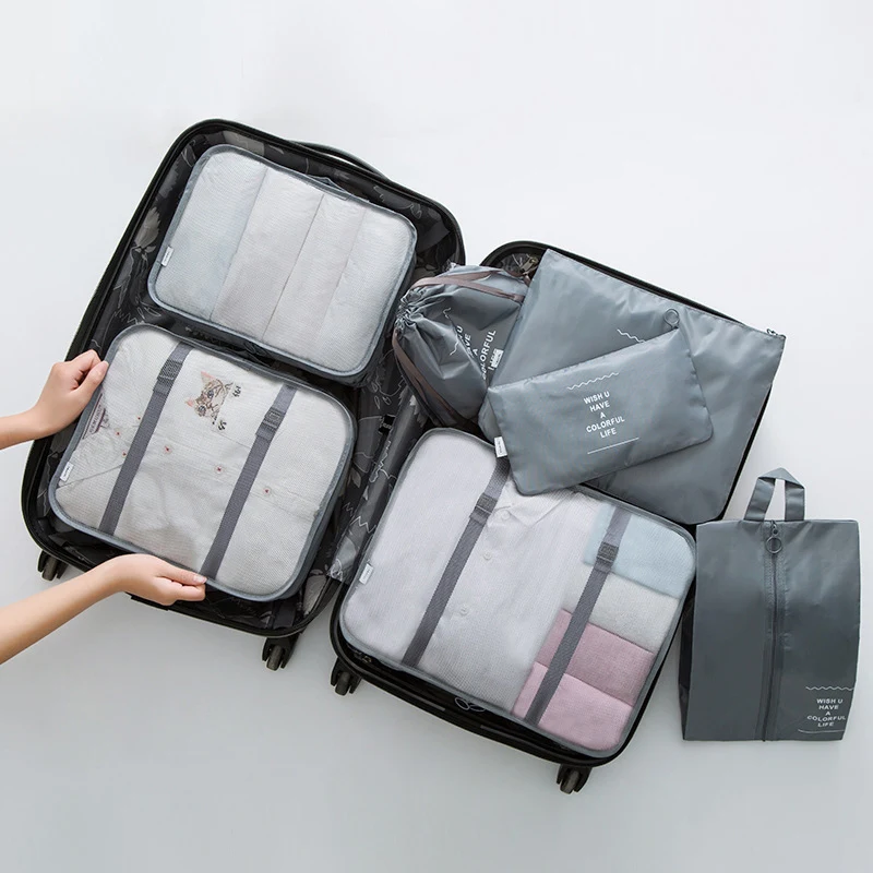 7 Travel Bags Waterproof Packing Compression Storage Bag Travel Insert Case Set Luggage Organizer Packing Cubes Mala De Viagem