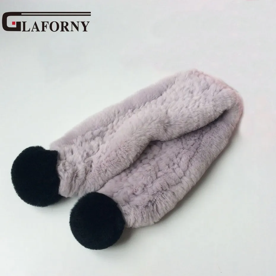Glaforny/Новинка года; шапка с кроличьим мехом и шарф для детей; зимние теплые меховые шапки; меховые шарики
