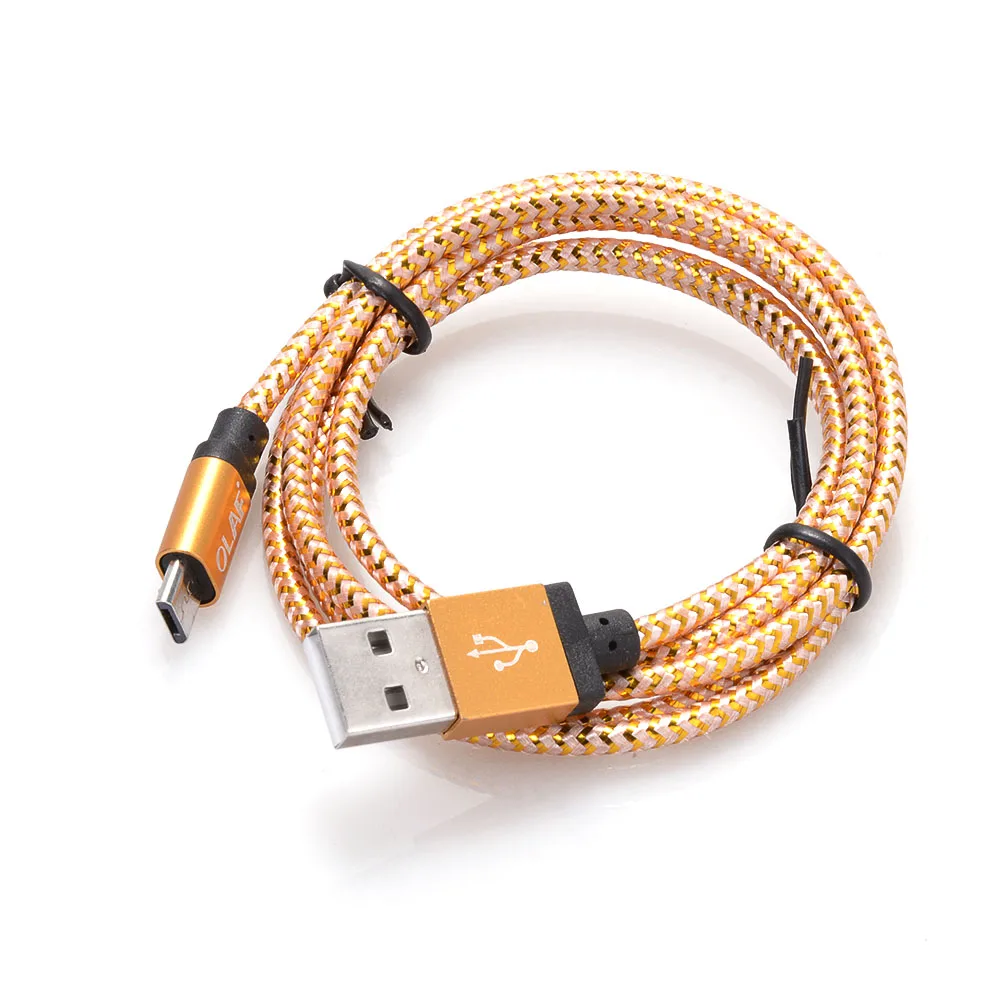 yellow Олаф микро USB кабель 1 м 2 м 3 м Быстрая зарядка нейлон USB синхронизация данных мобильный телефон Android адаптер зарядное устройство кабель для Samsung - Цвет: yellow