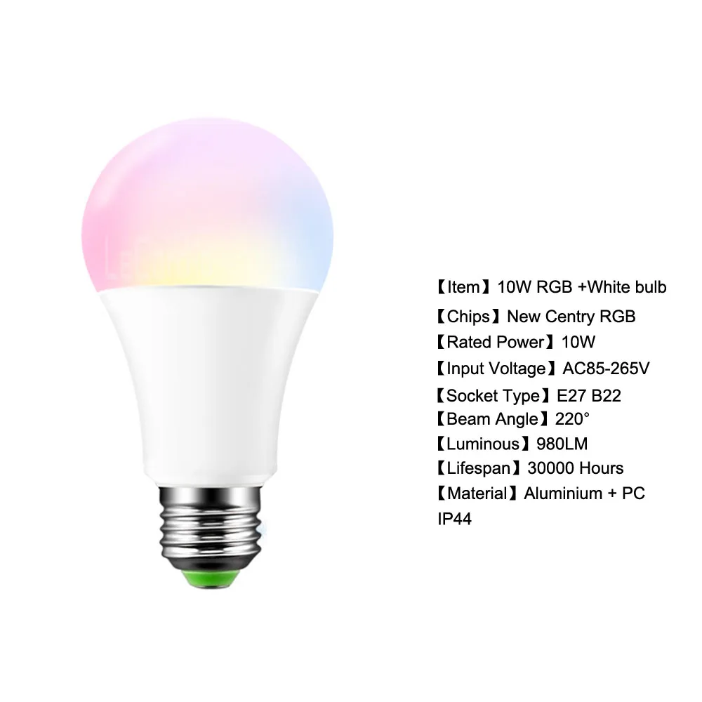 E27 LED Color Changing Magic Bulb 10W 110V 120 220V RGB Smart IR Remote Control Light Multicolor Dimmable Memory Home Lamp | Лампы и