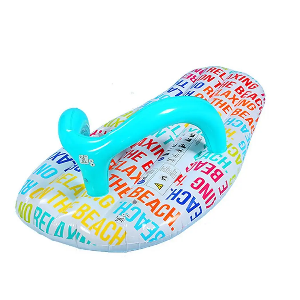 Practical Contractible Inflatable Floating Bed Outdoor Swimming Wading Print Flip Flop Shape Tool | Спорт и развлечения