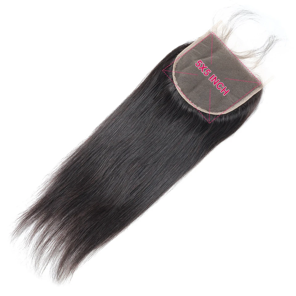 Ishow бразильские прямые волосы закрытие свободная часть 5X5 Кружева Закрытие с ребенком волос 8-20 натуральный цвет не Реми человеческие волосы закрытие