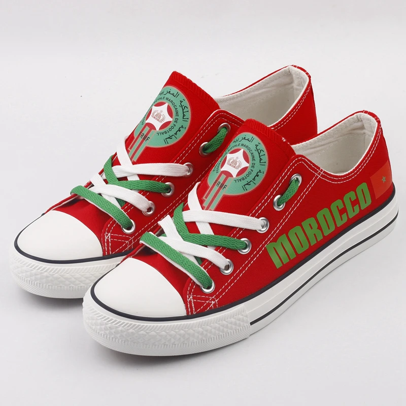 Moroccans National Flag Printed Lace-up Canvas Shoes Custom Morocco Women Flats Platform Espadrilles Zapatos Deportiva | Обувь