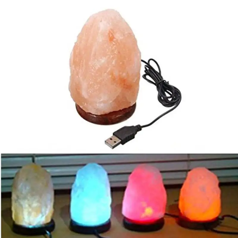 Himalayan salt lamp 7 colors crystal allies gallery flqmmable natural rock relieve pressure ai | Лампы и освещение