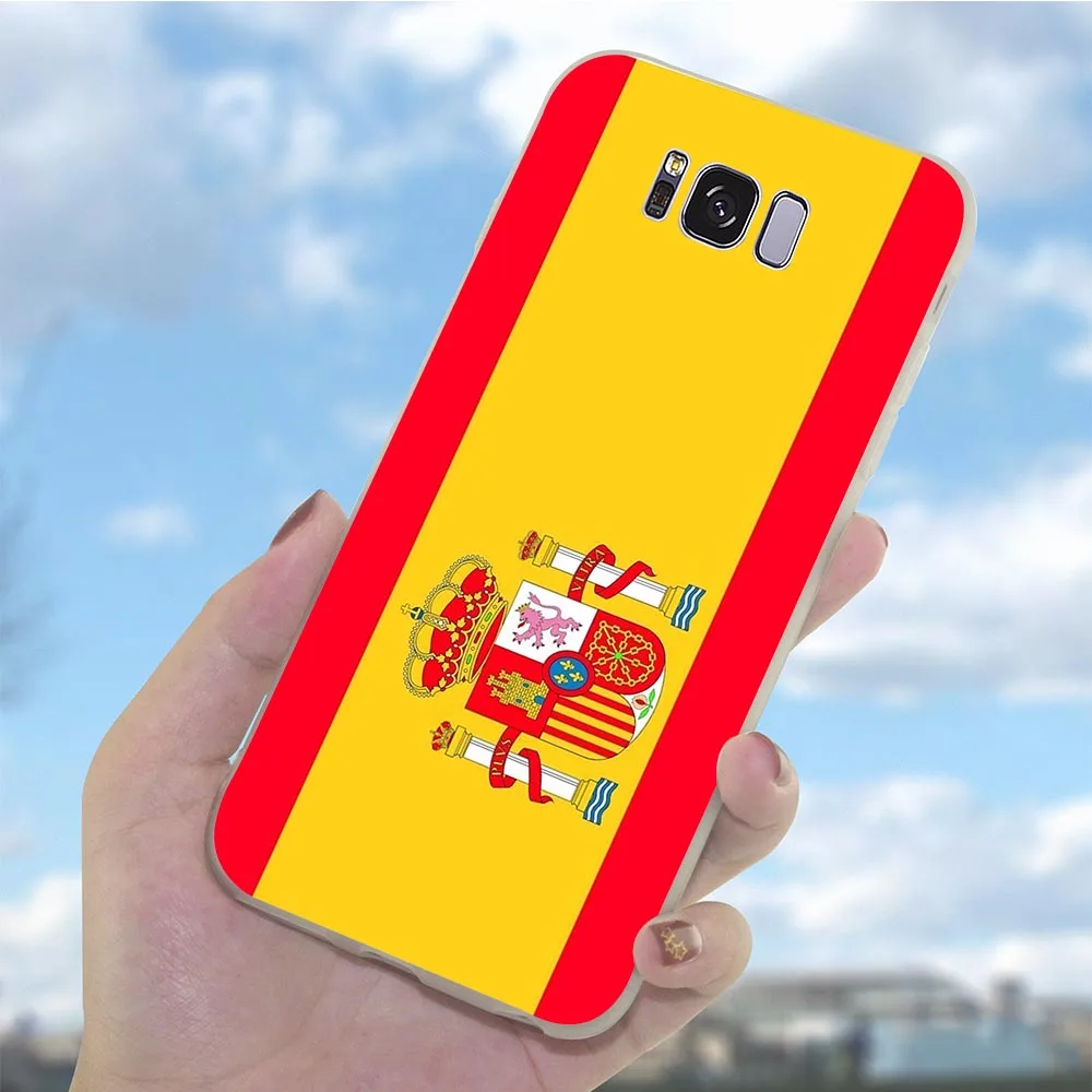 Мягкий чехол из ТПУ с испанским флагом для Samsung Galaxy S10 Plus S7 Edge M10 M20 M30 S6 S8 S9 S10e Note 8 10