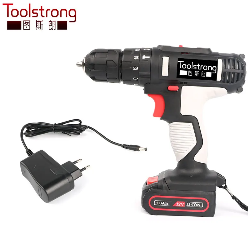 Toolstrong 2 скорости литиевая батарея электрическая отвертка ручная точная зарядка Аккумуляторная дрель крутящий момент дрель электроинструменты TSL-1504 - Цвет: cordless drill