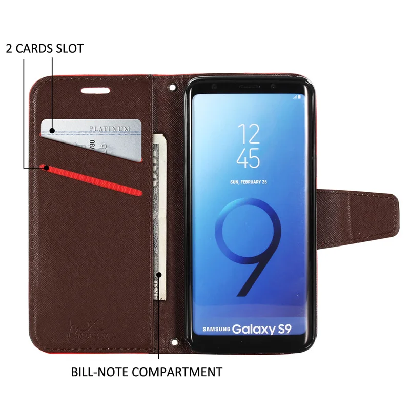 Для samsung Galaxy S7 S8 S9 Plus Note 8 9 A8 2018 C9 Pro J2 Prime J6 J5 кожаный чехол бумажник с отделением для