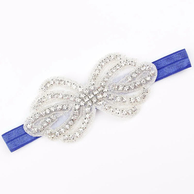 5royal blue Nishine новая детская Стразы повязка на голову в цветочек для девочек с украшением в виде кристаллов; ботильоны на вечерние повязка на голову Свадебные украшения Аксессуары для волос, реквизит для фотографирования реквизит - Цвет: 5royal blue