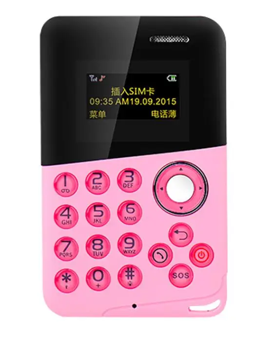 Pink Мини карта телефон AEKU M8 цветной экран карты телефон четырехдиапазонный низкий уровень излучения дети карманный мобильный телефон PK M5 C6 - Цвет: Pink