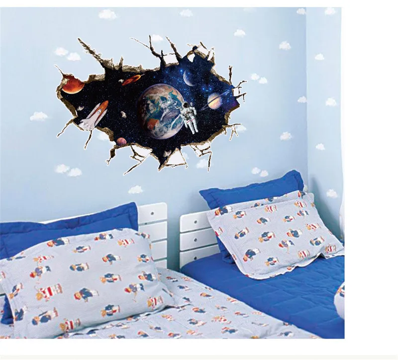 Астронавты Детская гостиная спальня фон солнечная система наклейки на стену для