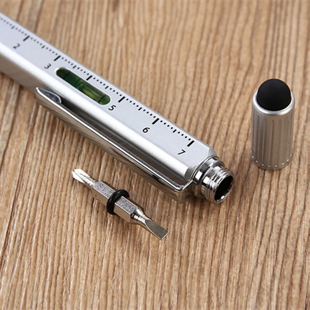 Многофункциональная шариковая ручка-отвертка, линейка Spirit Level с верхней частью и шкалой, металлические ручки для офисных многофункциональных ручек Scholl
