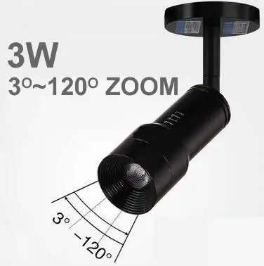 Мини масштабируемый Светодиодный точечный светильник Cob Cree Chip 3 Вт 220 в 3000 К 4000 к 5000 К точечный Светодиодный точечный светильник s музейное освещение для шкафов