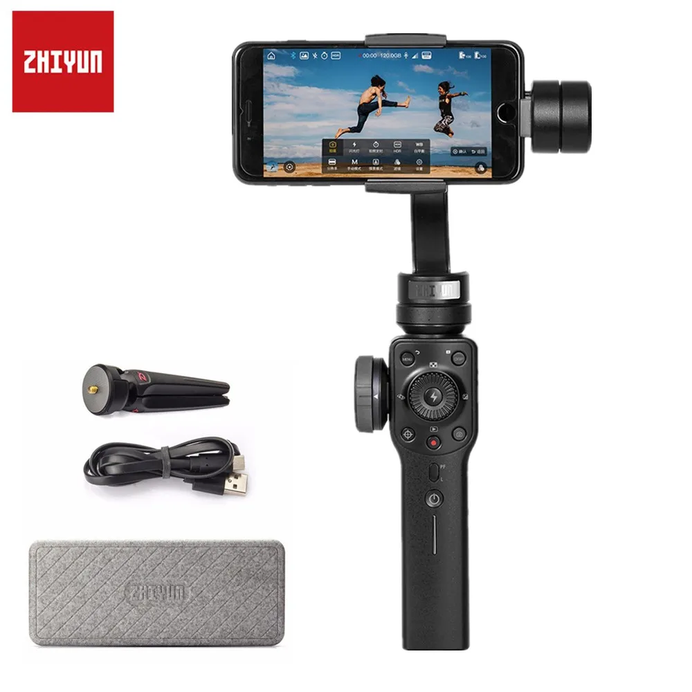 Черный Zhiyun Smooth 4 3-оси фокус смартфон ручной шарнирный стабилизатор для камеры для iPhone X, 8, 7 плюс 6 samsung Galaxy S8+ S7 мобильный белый - Цвет: Черный